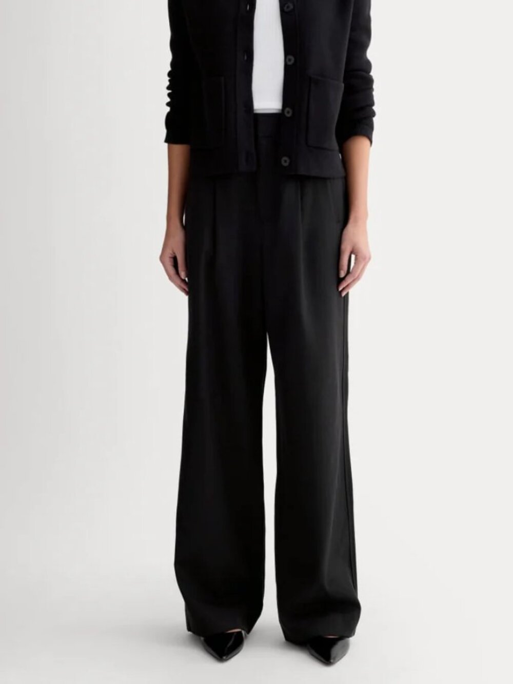 NWT Everlane The Way-High Drape Pant in Black, Size 4R, New with Tag